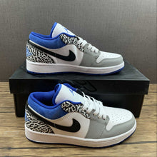 Cargar imagen en el visor de la galería, Air Jordan 1 Low White Grey-True Blue Black DM1199-140