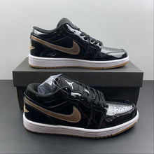 Cargar imagen en el visor de la galería, Air Jordan 1 Low Black Gold 554723-032