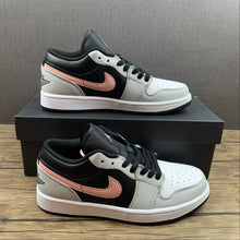 Cargar imagen en el visor de la galería, Air Jordan 1 Low Black Bleached Coral Grey Fog 553558-062