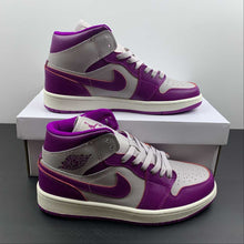 Cargar imagen en el visor de la galería, Air Jordan 1 Mid Amethyst Ash Red Plum Sail BQ6472 501