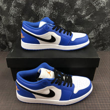 Cargar imagen en el visor de la galería, Air Jordan 1 Low Hyper Royal Orange Peel-White 553558-401