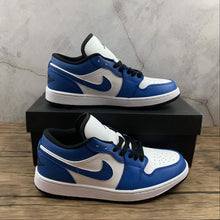 Cargar imagen en el visor de la galería, Air Jordan 1 Low Blue White Black 553558-124