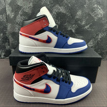Cargar imagen en el visor de la galería, Air Jordan 1 Mid White Blue Gym Red 852542-146