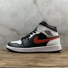 Cargar imagen en el visor de la galería, Air Jordan 1 Mid Black White Red (2021) 554724 075