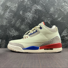 Cargar imagen en el visor de la galería, Air Jordan 3 Retro Milky White Grey Blue Red 136064-140