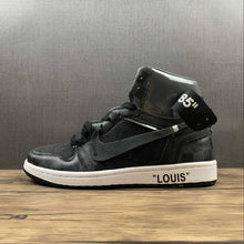 Cargar imagen en el visor de la galería, Air Jordan 1 High OG SE NRG OW Louis Vuitton Black Steel Grey Grid AO0818-001