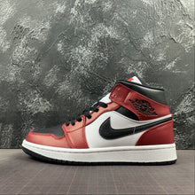 Cargar imagen en el visor de la galería, Air Jordan 1 Mid Black Black Gym Red 554724 069