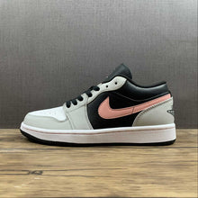 Cargar imagen en el visor de la galería, Air Jordan 1 Low Black Bleached Coral Grey Fog 553558-062