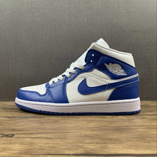 Cargar imagen en el visor de la galería, Air Jordan 1 Mid White Hyper Royal-White (2021) BQ6472-104