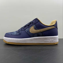 Cargar imagen en el visor de la galería, Air Force 1 07 Low Denim Blue Brown White Gold DD1259-400