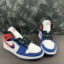 Cargar imagen en el visor de la galería, Air Jordan 1 Mid White Blue Gym Red 852542-146