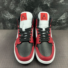 Cargar imagen en el visor de la galería, Air Jordan 1 Mid Black Black Gym Red 554724 069