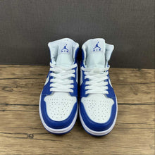 Cargar imagen en el visor de la galería, Air Jordan 1 Mid White Hyper Royal-White (2021) BQ6472-104