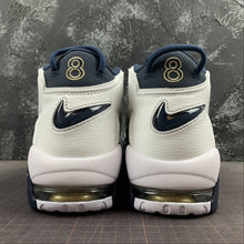 Cargar imagen en el visor de la galería, Air More Uptempo White Mid Navy Metallic Gold University 414962-104