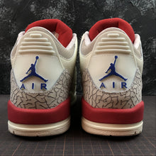 Cargar imagen en el visor de la galería, Air Jordan 3 Retro Milky White Grey Blue Red 136064-140