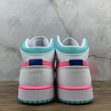 Cargar imagen en el visor de la galería, Air Jordan 1 Mid SE (GS) Pink Aurora Green 555112-102