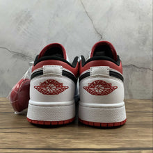 Cargar imagen en el visor de la galería, Air Jordan 1 Low (GS) White Gym Red Black 553560-118