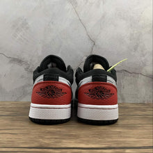 Cargar imagen en el visor de la galería, Air Jordan 1 Low SE Black Red Brushstroke Swoosh DA4659-001