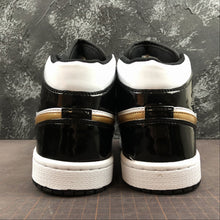 Cargar imagen en el visor de la galería, Air Jordan 1 Mid Black White Gold 554224 007