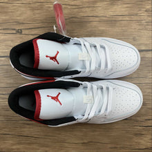 Cargar imagen en el visor de la galería, Air Jordan 1 Low (GS) White Gym Red Black 553560-118