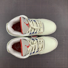 Cargar imagen en el visor de la galería, Air Jordan 3 Retro Milky White Grey Blue Red 136064-140