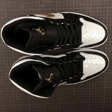 Cargar imagen en el visor de la galería, Air Jordan 1 Mid Black White Gold 554224 007