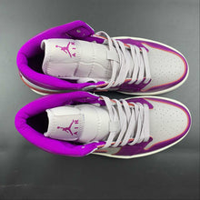 Cargar imagen en el visor de la galería, Air Jordan 1 Mid Amethyst Ash Red Plum Sail BQ6472 501