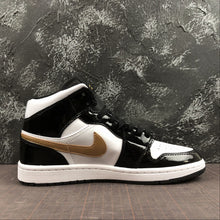 Cargar imagen en el visor de la galería, Air Jordan 1 Mid Black White Gold 554224 007