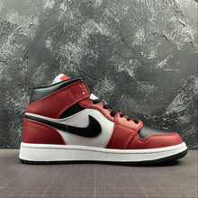 Cargar imagen en el visor de la galería, Air Jordan 1 Mid Black Black Gym Red 554724 069