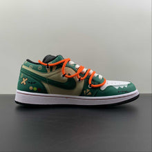Cargar imagen en el visor de la galería, Air Jordan 1 Low “Youth Campus Time” Green White Orange 553558-062