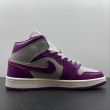 Cargar imagen en el visor de la galería, Air Jordan 1 Mid Amethyst Ash Red Plum Sail BQ6472 501