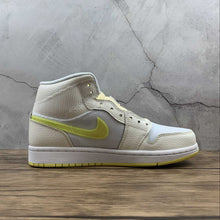 Cargar imagen en el visor de la galería, Air Jordan 1 Mid SE Sail Lt Vltge Ylw ll-White (2021) DB2822-107