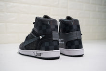 Cargar imagen en el visor de la galería, Air Jordan 1 High OG NRG OW Louis Vuitton Black Steel Grey Grid AO0818-001