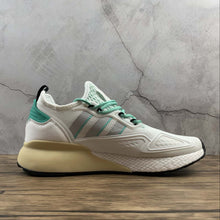 Cargar imagen en el visor de la galería, Adidas ZX 2K Boost Crystal White Grey One Hi-Res Green FX4172