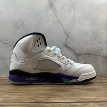 Cargar imagen en el visor de la galería, Air Jordan 5 Retro NGR White New Emerald-Grape Ice AV3919-135