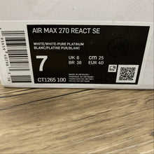 Cargar imagen en el visor de la galería, Air Max 270 React SE White White-Pure Platinum CT1265-100