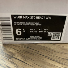 Cargar imagen en el visor de la galería, Air Max 270 React WW White Black-Blue Fury-Volt CK6457-100
