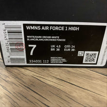 Cargar imagen en el visor de la galería, Air Force 1 High White Dark Orchid-White 334031-112