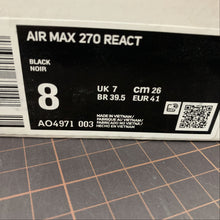 Cargar imagen en el visor de la galería, Air Max 270 React Black AO4971-003
