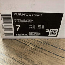 Cargar imagen en el visor de la galería, Air Max 270 React Black White Hyper Pink CJ0619-101