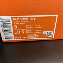 Cargar imagen en el visor de la galería, Court Lite 2 Black Black Black DR9761-111