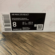 Cargar imagen en el visor de la galería, Air Max 270 React White University Red White DA2610-161