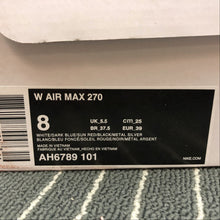 Cargar imagen en el visor de la galería, Air Max 270 White-Dark Blue-Sun Red-Black Metal-Silver