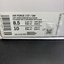 Cargar imagen en el visor de la galería, Air Force 1 07 OW Light Green Spark Metallic Silver DX1419-300
