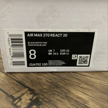 Cargar imagen en el visor de la galería, Air Max 270 React 20 Black White-Pink CU4752-100