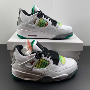 Air Jordan 4 Retro Rasta White University Red Lucid Green Black AQ9129 100