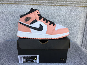 Air Jordan 1 Mid Pink Quartz Dk Smoke Grey 555112-603