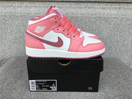 Air Jordan 1 Mid Valentine's Day Coral Chalk Desert Berry White DQ8423-616