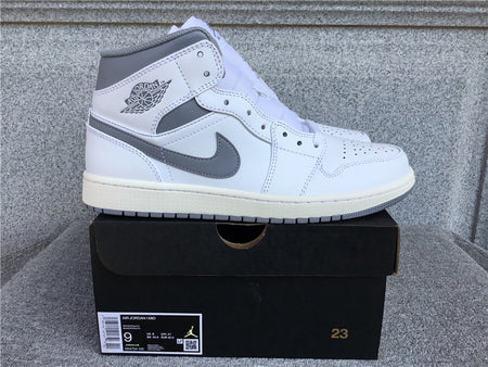 Air Jordan 1 Mid Neutral Grey White 554724-135