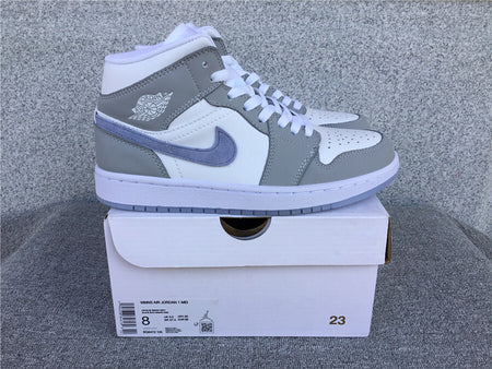Air Jordan 1 Mid White Gray Blue (2021) BQ6472-105
